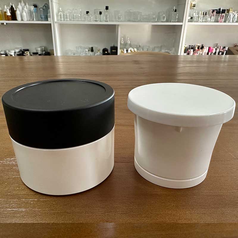 Removable Plastic White Cosmetic Cream Jars 