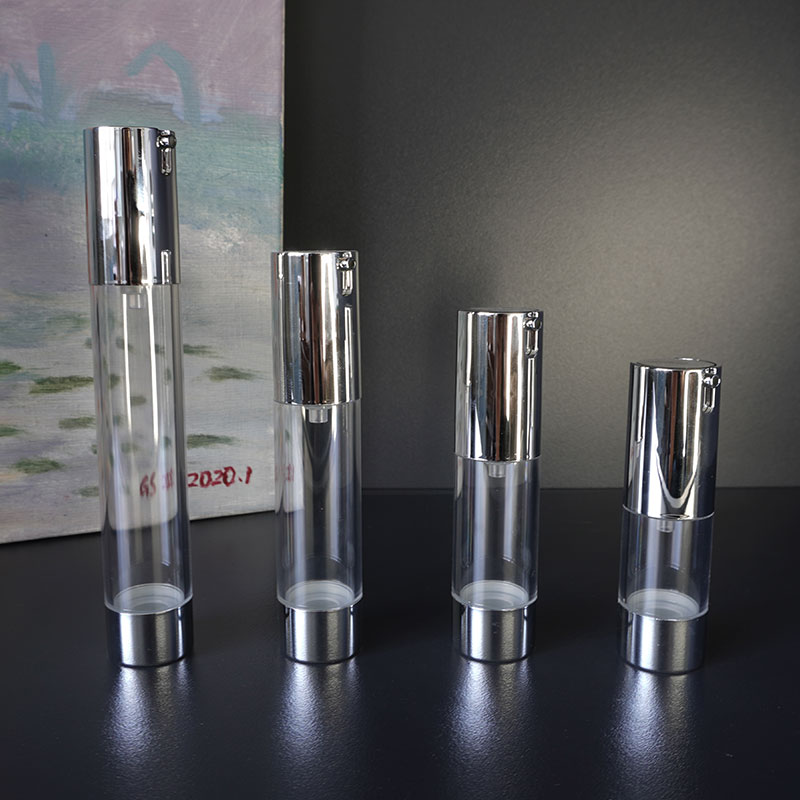 Custom Refillable Clear Airless Containers Mini Cosmetic Cream Pump Bottle 
