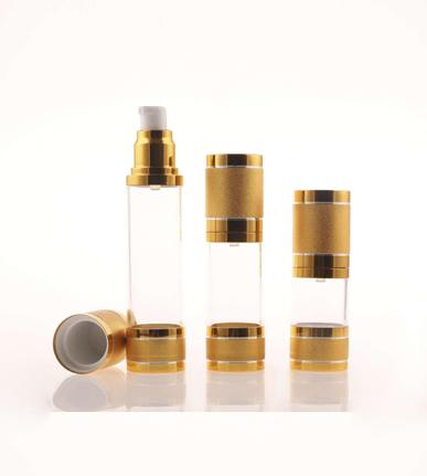Empty Airless Pump Bottle Travel Lotion Container (Gold)