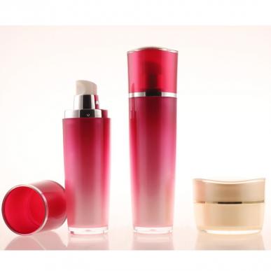 Cosmetic Plastic Empty Acrylic Serum Bottle With Lotion Airless Pump Dispenser And Cosmetic Jar
