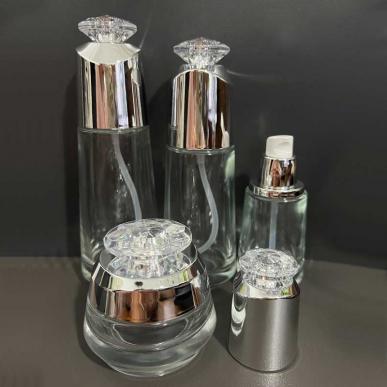 40ml Travel Glass Lotion Bottle With Gold Lid
