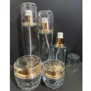 30g 50g 40ml 100ml 120ml Clear Skin Care Glass Jar Lotion Glass Pump Bottle Cosmetic Packaging Sets