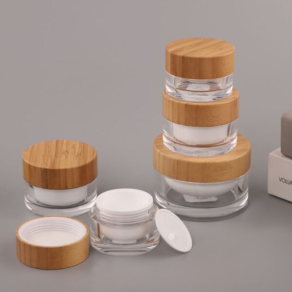 Custom Cream Jars with Bamboo Lids