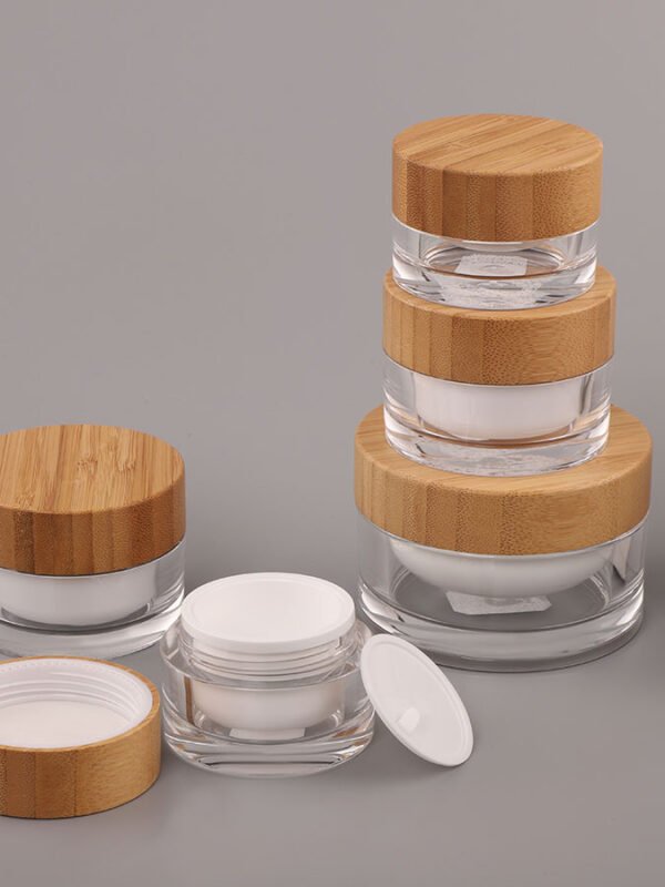 Custom Cream Jars with Bamboo Lids