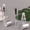 Silver Airless Pump Bottles Cosmetic Cream Container